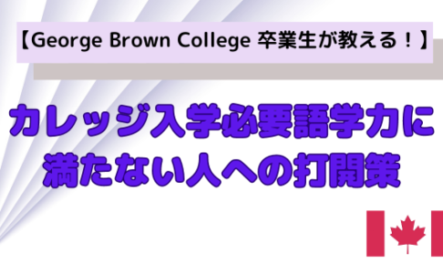 カレッジ入学必要語学力に満たない人への打開策