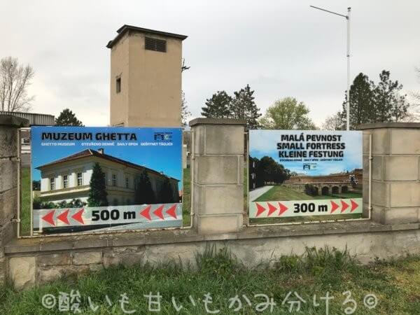 The sign for Ghetto Museum and Small Fortress