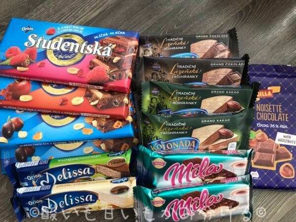 Billaスーパーマーケットで購入したチョコ菓子の例