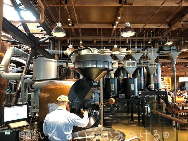 スターバックスリザーブ店内のコーヒー豆製造過程