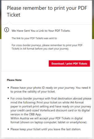 ÖBB（オーストリア連邦鉄道）PDFチケット発券スクリーン