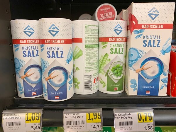 スーパーで購入できるバートイシュルの塩