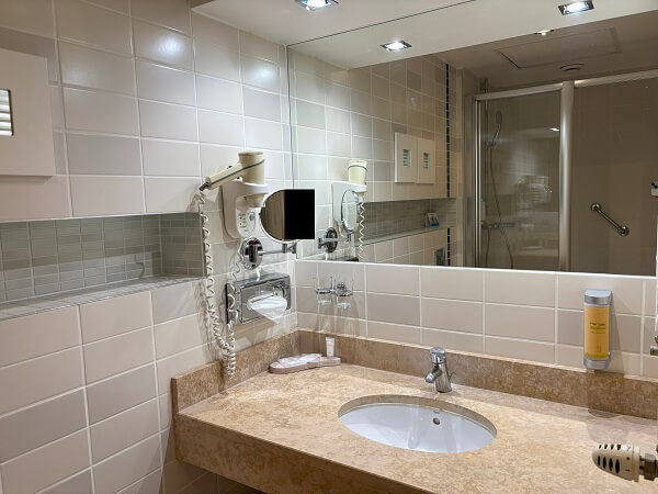 Atrium Fashion HotelのDouble or Twin Room（Atrium View）部屋の洗面所の様子