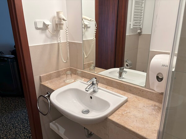 Park Hotel Hévízデラックスルームの洗面所